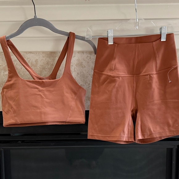 FP Movement by Free People Pants - NWOT FP Movement Never Better Square Neck Bra and Shorts- Sequoia